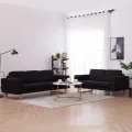 Ensemble de canapé 2 pcs Tissu Noir