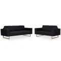Ensemble de canapé 2 pcs Tissu Noir