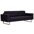 Ensemble de canapé 2 pcs Tissu Noir