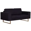 Ensemble de canapé 2 pcs Tissu Noir