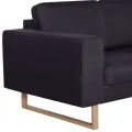 Ensemble de canapé 2 pcs Tissu Noir