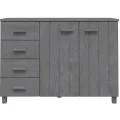 Buffet HAMAR Gris foncé 113x40x80 cm Bois massif de pin