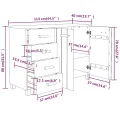 Buffet HAMAR Gris foncé 113x40x80 cm Bois massif de pin