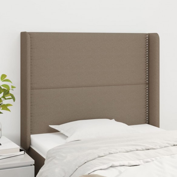 Tête de lit avec oreilles Taupe 103x16x118/128 cm Tissu