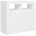 Buffet avec lumières LED Blanc 80x35x75 cm