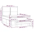 cadre de lit avec matelas Gris foncé 140x200cm Tissu