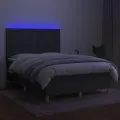 cadre de lit et matelas et LED Gris foncé 140x200 cm