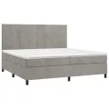 cadre de lit et matelas Gris clair 200x200cm Velours