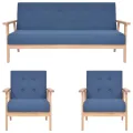 Ensemble de canapés 3 pcs Tissu Bleu