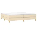 cadre de lit Crème 200x200 cm Tissu