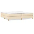 cadre de lit avec matelas Crème 200x200 cm Tissu