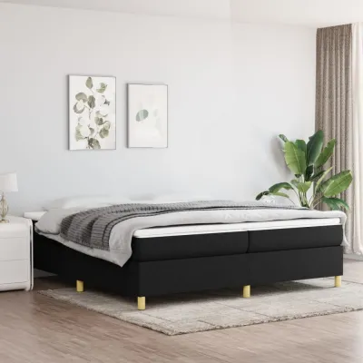 cadre de lit Noir 200x200 cm Tissu