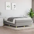 cadre de lit Gris clair 140x190 cm Tissu
