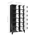 Armoire à casiers Anthracite et blanc 90x40x180 cm Acier