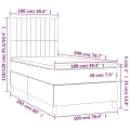 cadre de lit avec matelas LED Noir 100x200cm Velours
