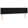 Tête de lit avec oreilles Noir 203x16x78/88 cm Velours