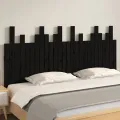 Tête de lit murale Noir 166x3x80 cm Bois massif de pin