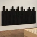 Tête de lit murale Noir 166x3x80 cm Bois massif de pin