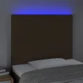 Tête de lit à LED Marron foncé 80x5x118/128 cm Tissu