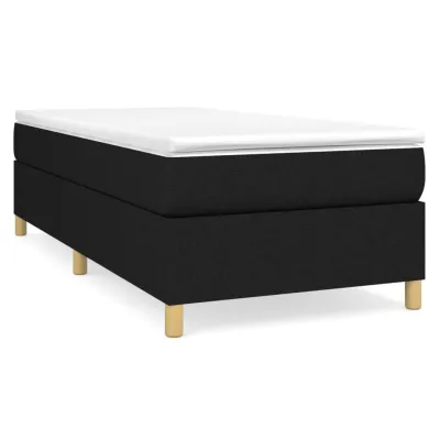 cadre de lit avec matelas Noir 100x200 cm Tissu