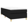 cadre de lit avec matelas Noir 100x200 cm Tissu