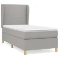 cadre de lit avec matelas Gris clair 100x200cm Tissu