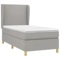 cadre de lit avec matelas Gris clair 100x200cm Tissu