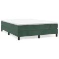 cadre de lit et matelas Vert foncé 140x200cm Velours
