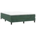 cadre de lit et matelas Vert foncé 140x200cm Velours