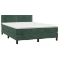 cadre de lit avec matelas LED Vert foncé 140x200 cm
