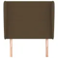 Tête de lit avec oreilles Marron foncé 83x23x118/128 cm Tissu