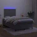 cadre de lit matelas et LED Gris foncé 120x200 cm
