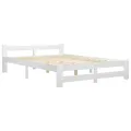 Cadre de lit Blanc Bois de pin massif 180x200 cm