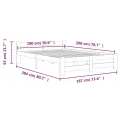 Cadre de lit Blanc Bois de pin massif 180x200 cm
