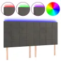 Tête de lit à LED Gris foncé 200x5x118/128 cm Velours