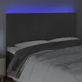 Tête de lit à LED Gris foncé 200x5x118/128 cm Velours
