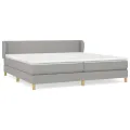 cadre de lit avec matelas Gris clair 200x200cm Tissu