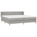 cadre de lit avec matelas Gris clair 200x200cm Tissu