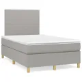 cadre de lit avec matelas Gris clair 120x200cm Tissu