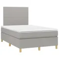 cadre de lit avec matelas Gris clair 120x200cm Tissu
