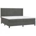 cadre de lit matelas et LED Gris foncé 200x200 cm