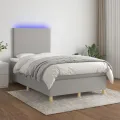 cadre de lit et matelas et LED Gris clair 120x200 cm