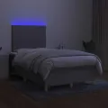 cadre de lit et matelas et LED Gris clair 120x200 cm