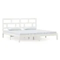 Cadre de lit Blanc Bois de pin massif 200x200 cm