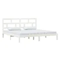 Cadre de lit Blanc Bois de pin massif 200x200 cm
