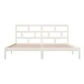 Cadre de lit Blanc Bois de pin massif 200x200 cm