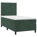 cadre de lit avec matelas LED Vert foncé 100x200 cm