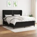 cadre de lit avec matelas Noir 180x200 cm Tissu