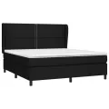 cadre de lit avec matelas Noir 180x200 cm Tissu