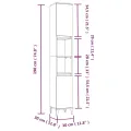 Armoire de bain sonoma gris 30x30x190 cm bois d'ingénierie
